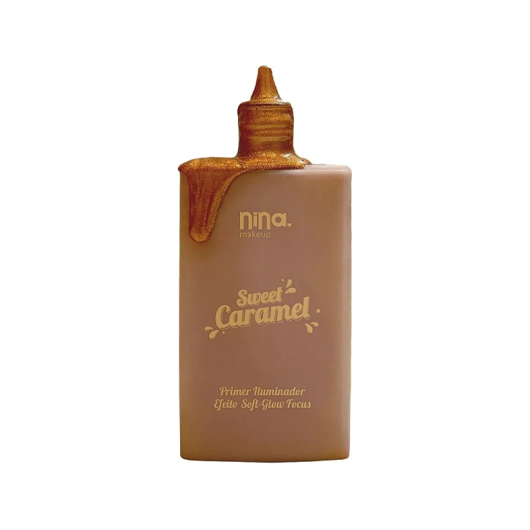 Primer Iluminador Sweet Caramel - Cor Caramelo Bronzeado - Nina Makeup