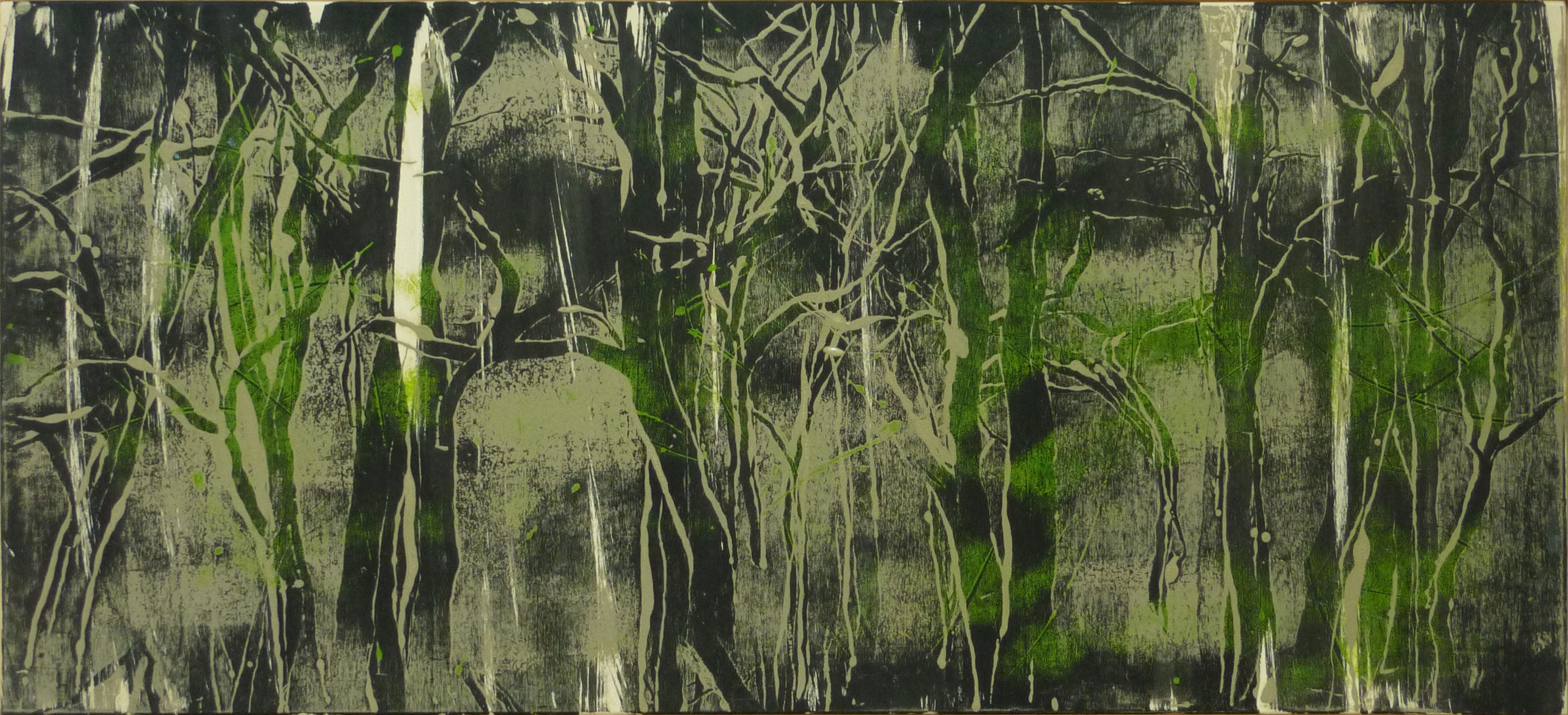 monotype à l'huile sur bois de Noémi Adda