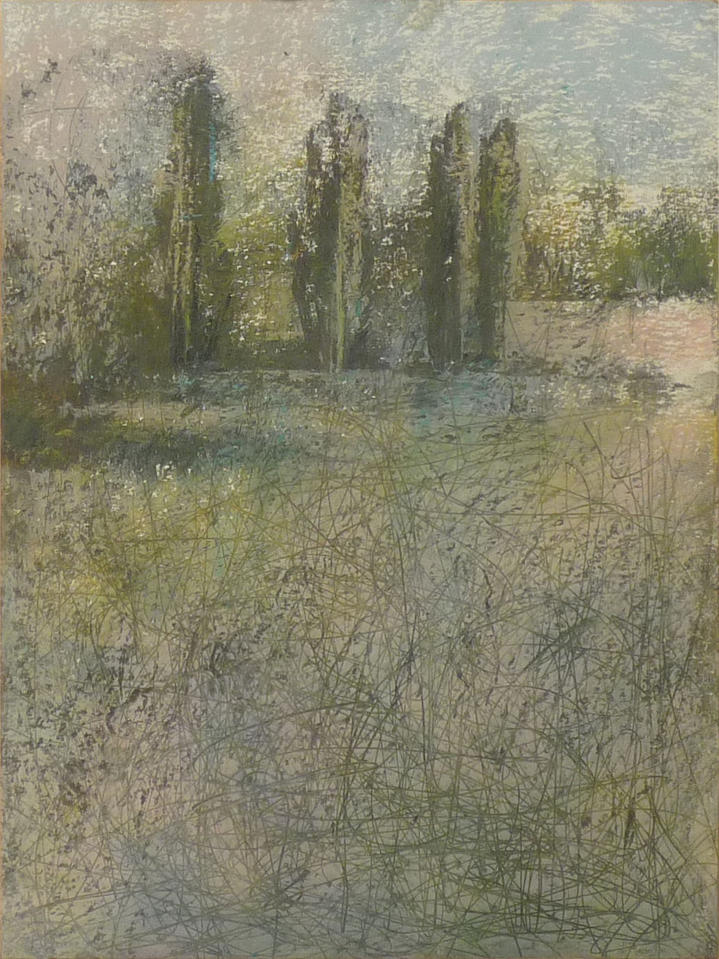 monotype à l'huile et pastel sur papier de Noémi Adda