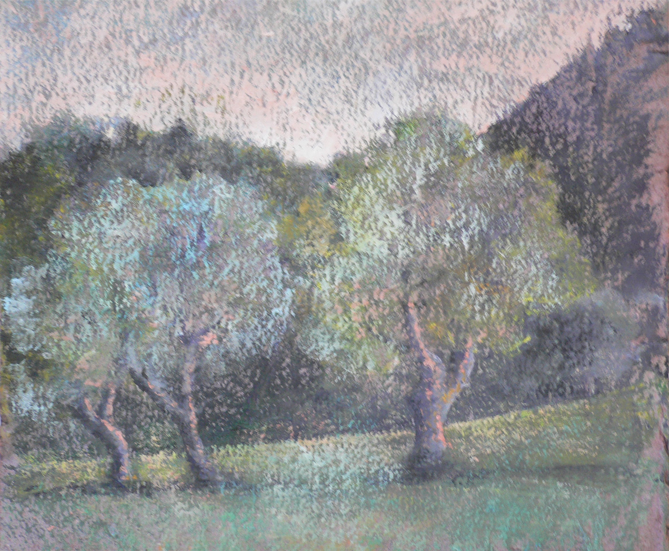 huile et pastel sur papier de Noémi Adda