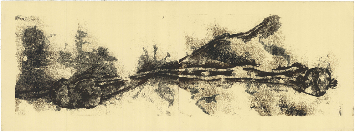 monotype à l'huile sur papier de Noémi Adda