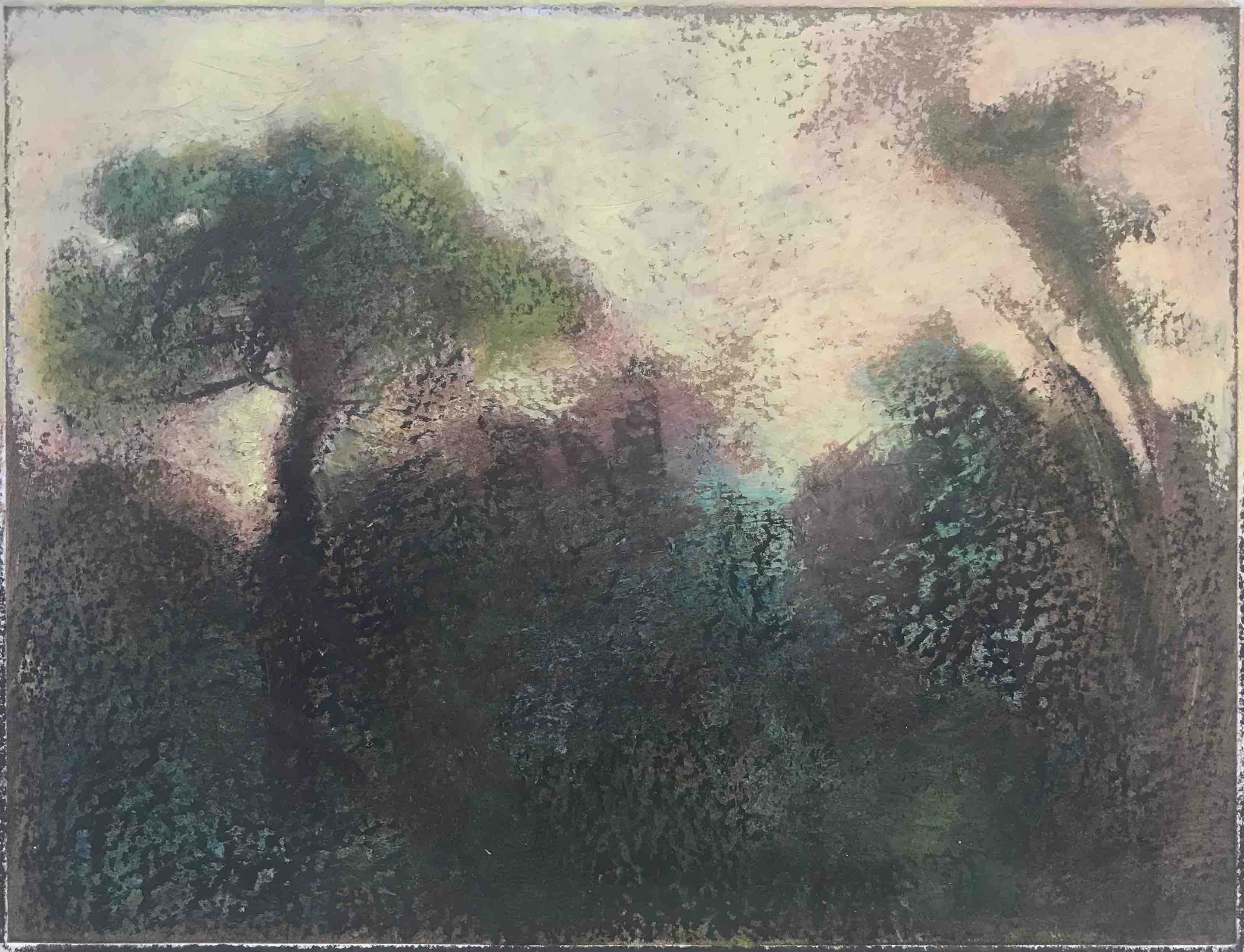 monotype et pastel à l'huile de Noémi Adda