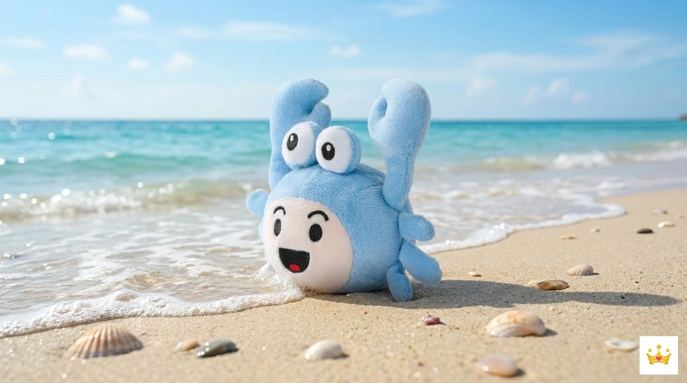 12cm Cartoon Crab Keychain Real Images