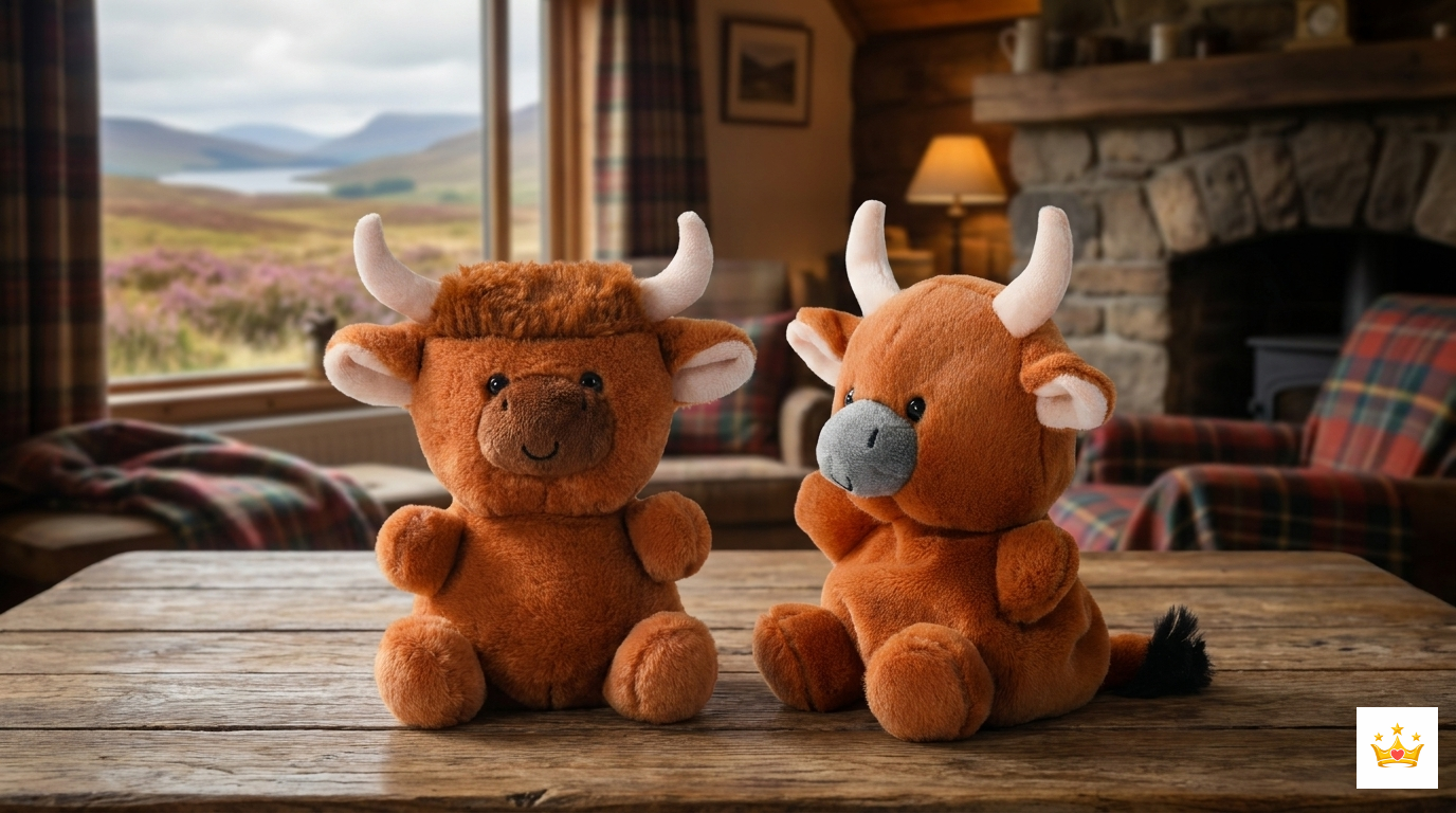 14CM Highland Cow Plush Real Images