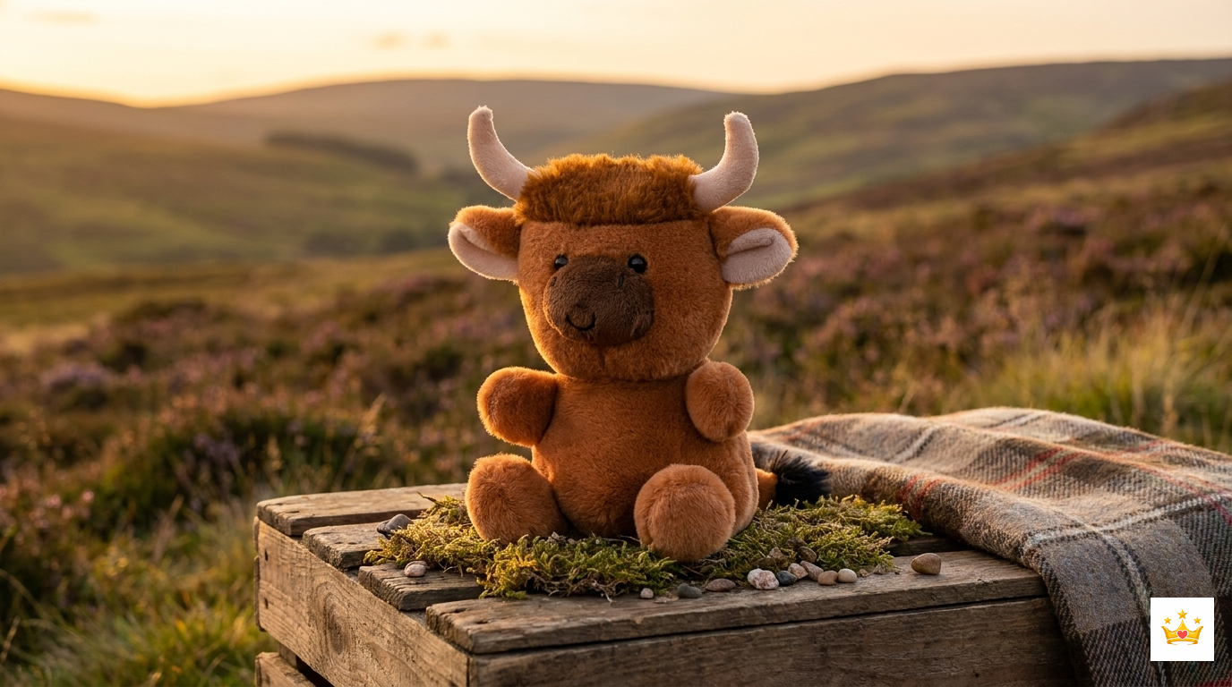 14CM Highland Cow Plush Real Images