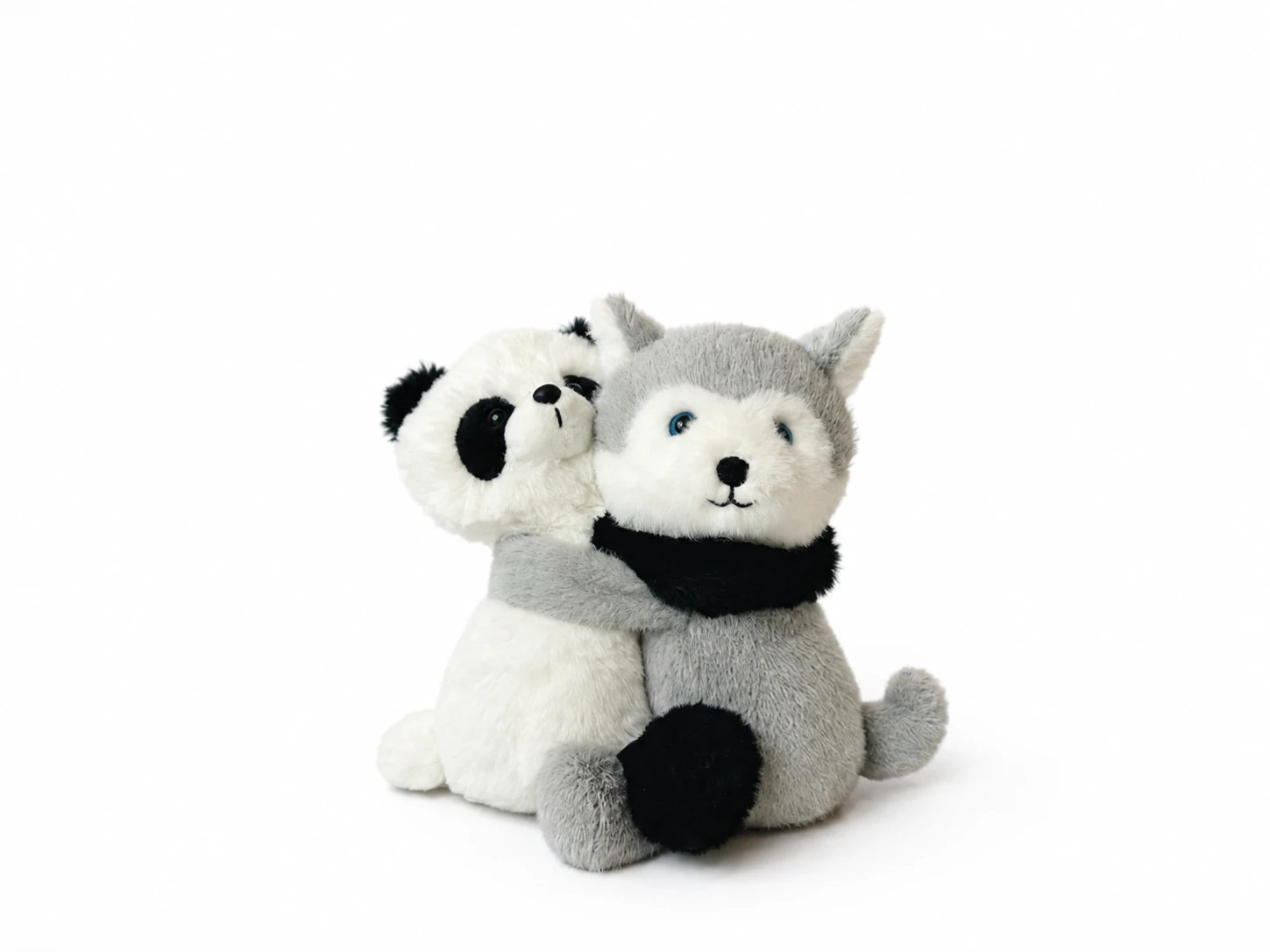 20cm Panda & Husky Hugging Plush