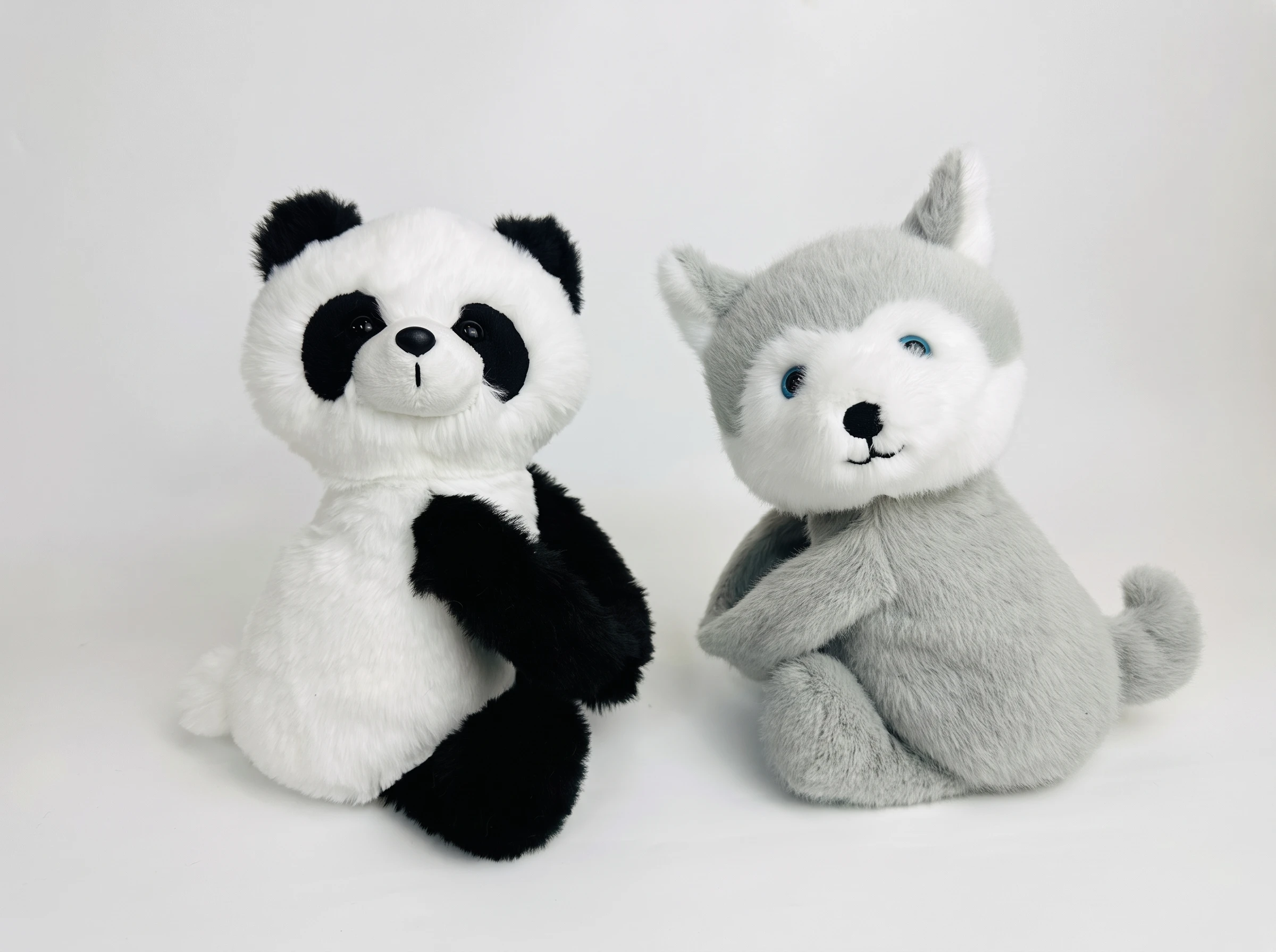 20cm Panda & Husky Hugging Plush