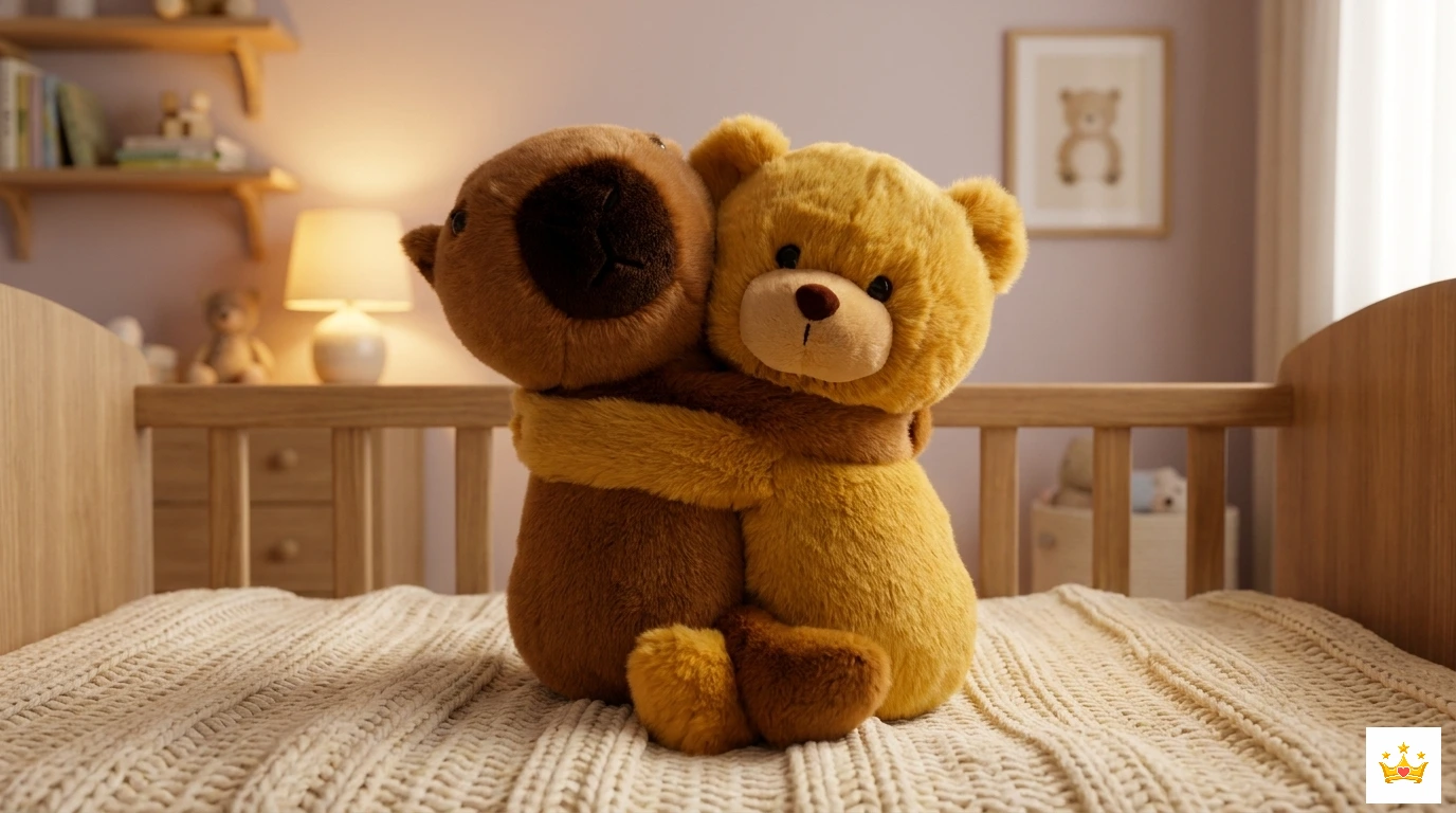 20cm Golden Bear & Capybara Hugging Plush Real Images