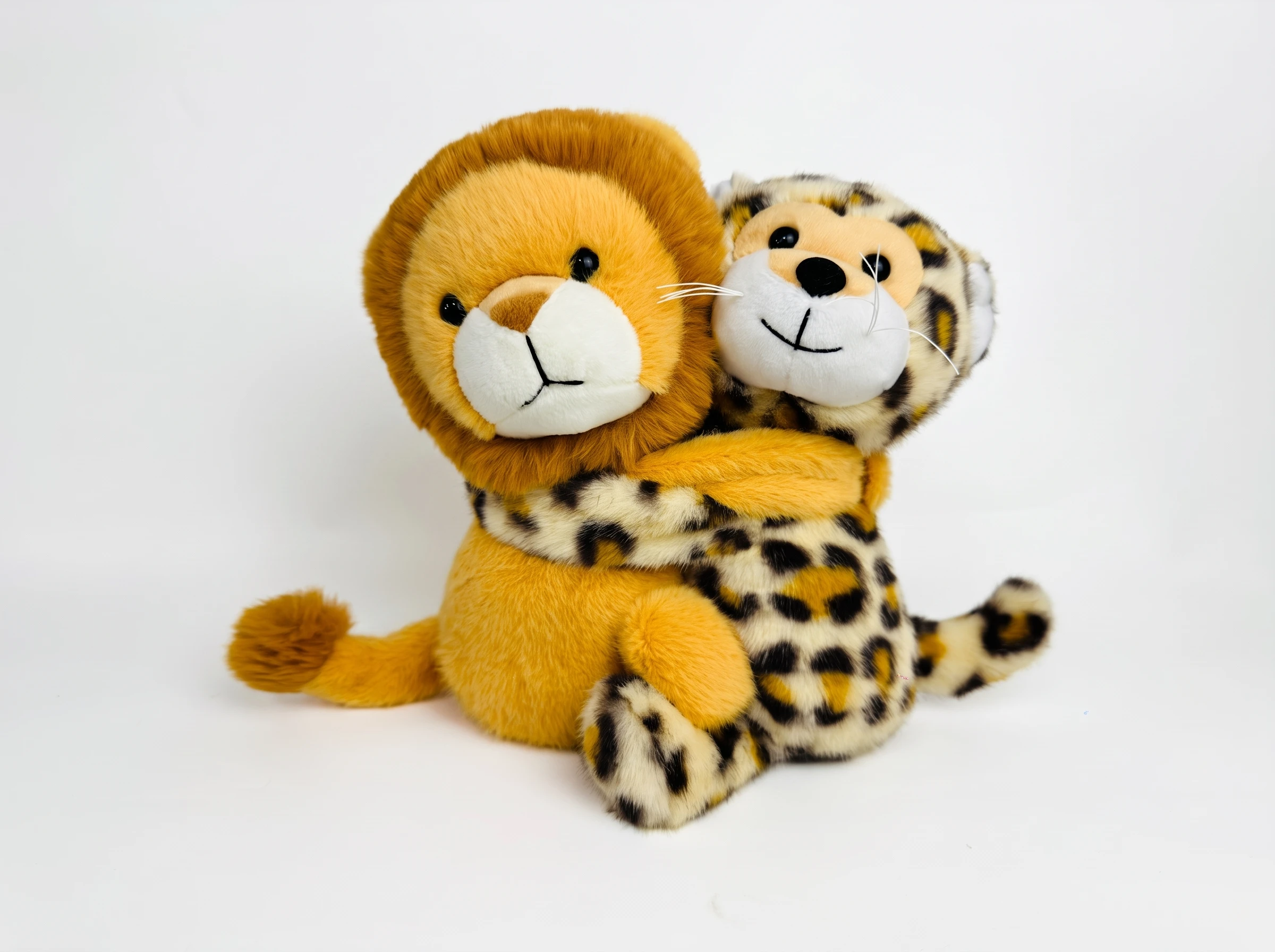 20cm Lion & Leopard Hugging Plush