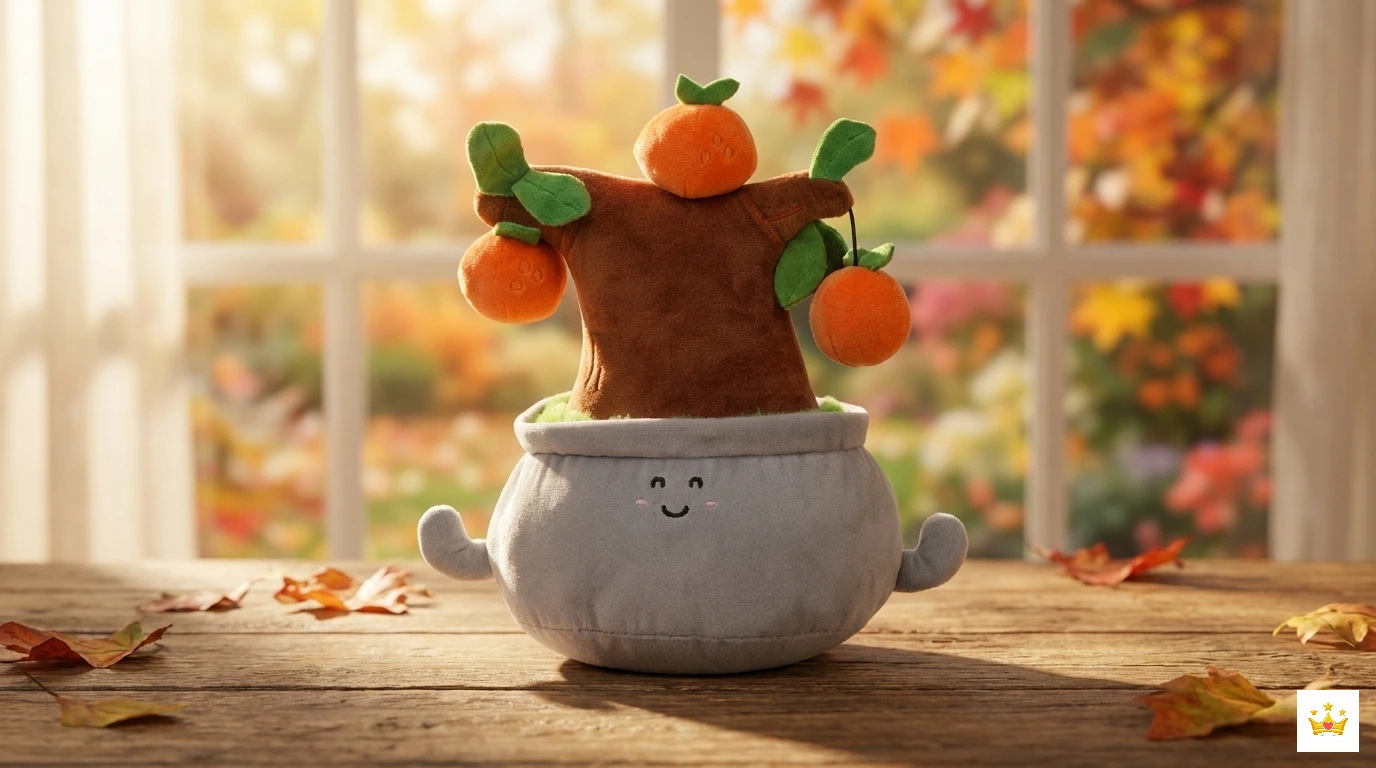 22cm Smiling Persimmon Plush Plants Real Images