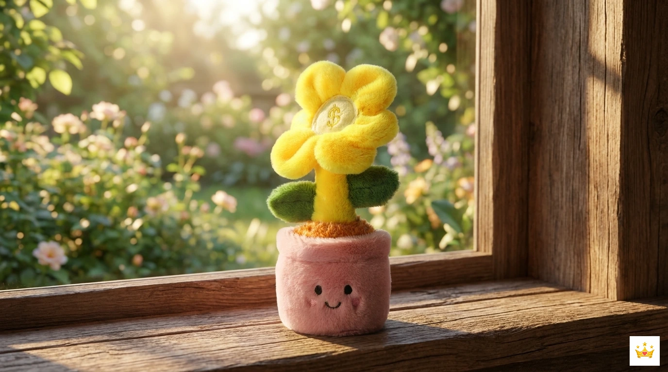 19cm Potted Sunflower Plush Keychain Real Images