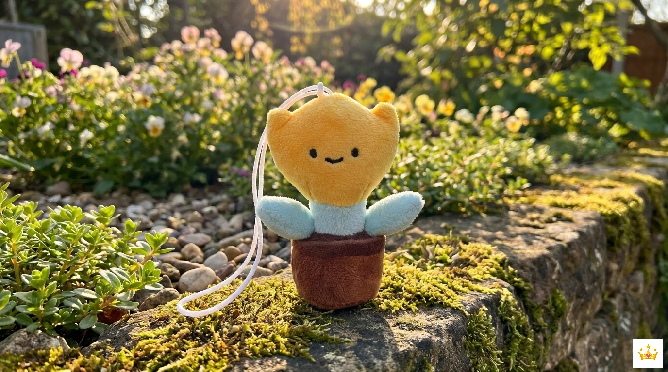 10cm Potted Tulip Plush Keychain Real Images
