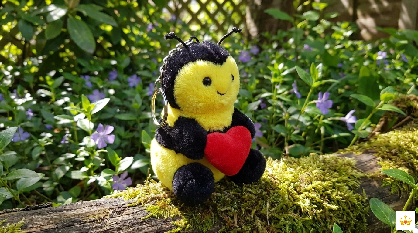 14cm Bee Plush Keychain Real Images