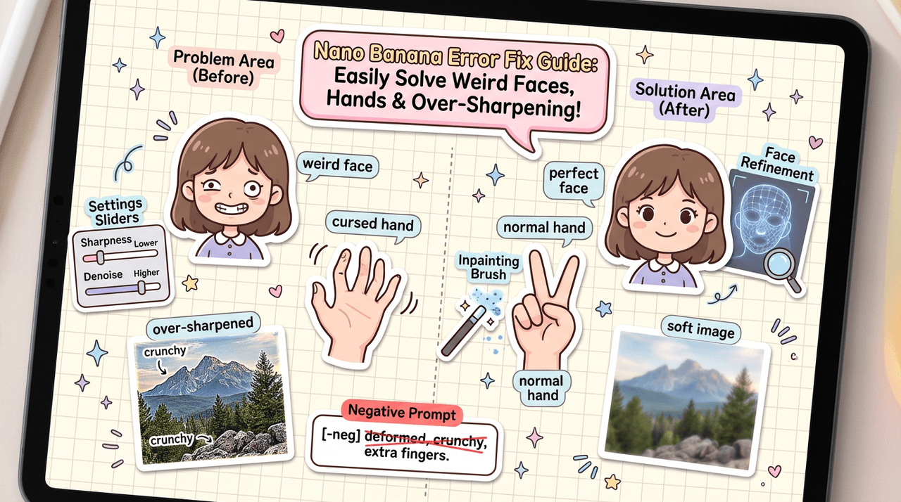 Fix 3 Nano Banana Errors: Weird Faces, Hands & Sharpness