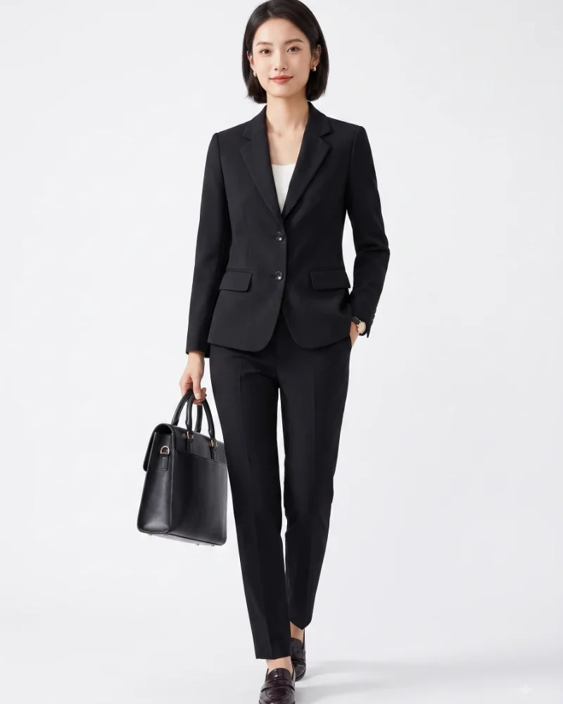 Veston Nữ 2 Lớp Cao Cấp – Blazer Nữ Đen Thanh Lịch Công Sở