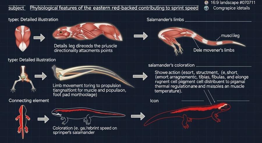 diagram of eastern red-backed salamander's sprint speed physiology