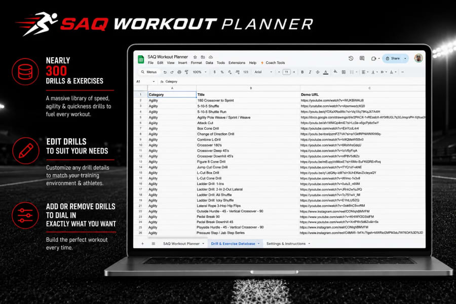 SAQ Drill Database Screenshot