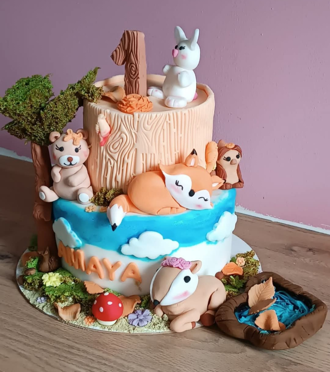 Gâteau animaux de forêt