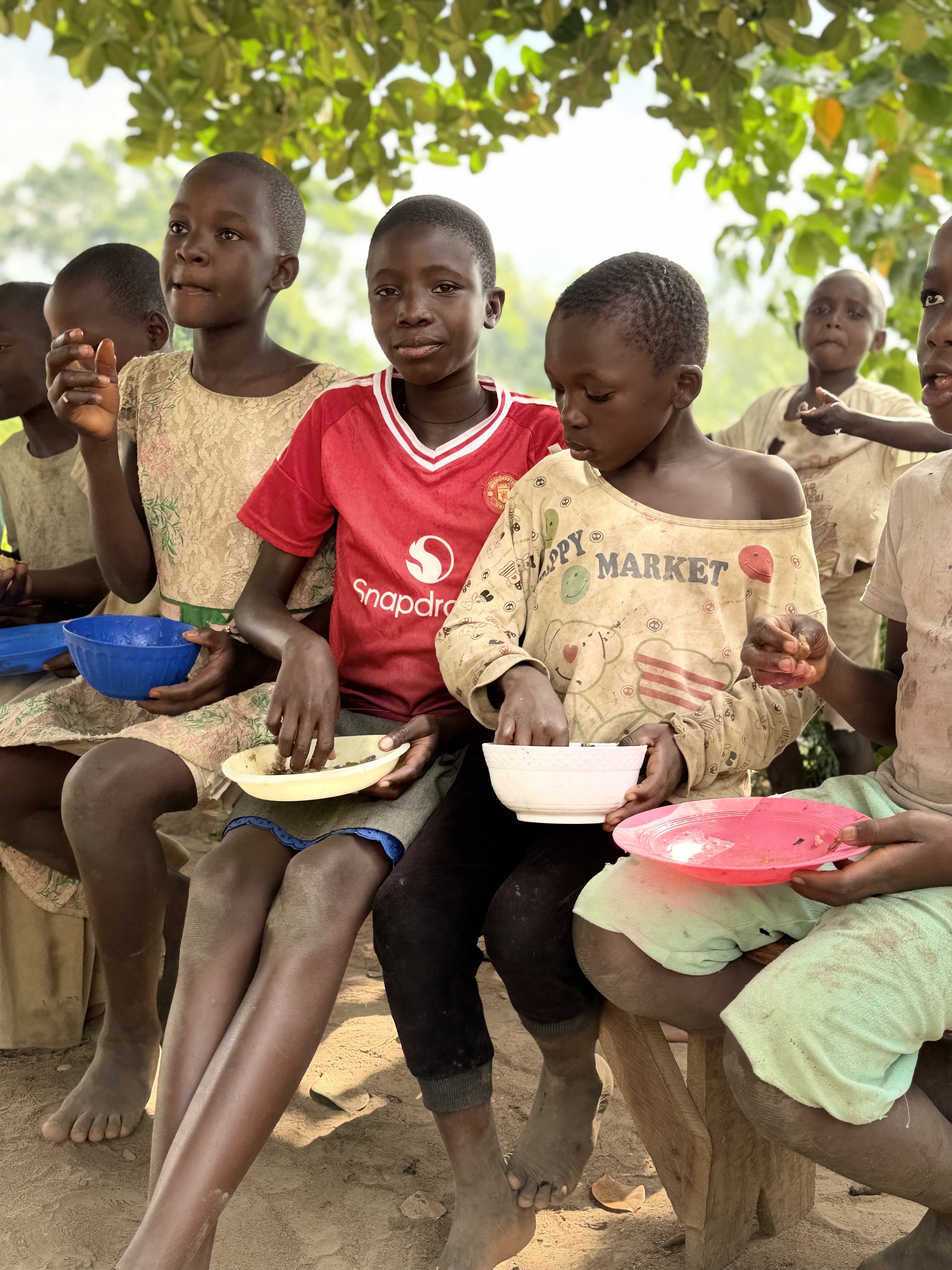 Children eating a meal