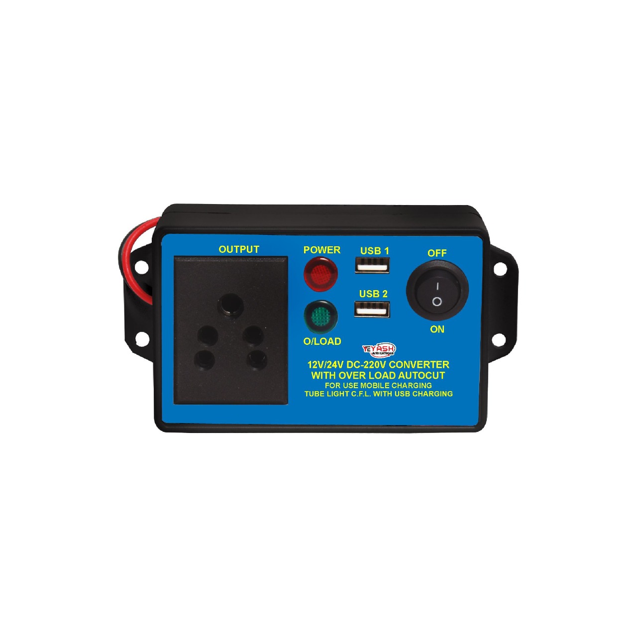 YASH AUTO ELECTRICALS DC to AC Small Converter With Dual Usb Port (100w)