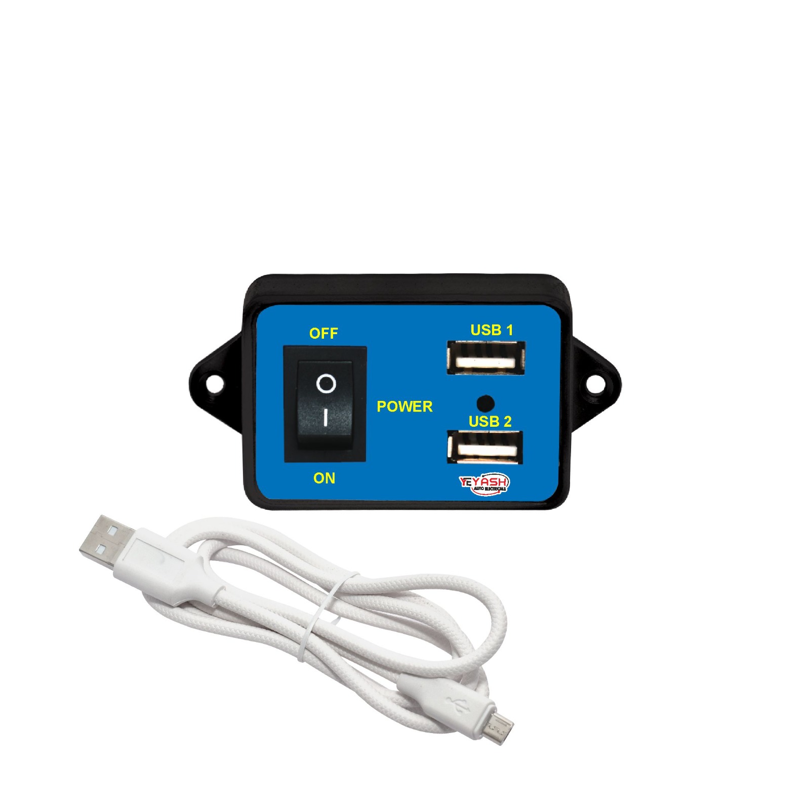 YASH AUTO ELECTRICALS 12/24V Mini USB Fast Charger for CAR and Bike USE for Mobile Charger with Type c Cable