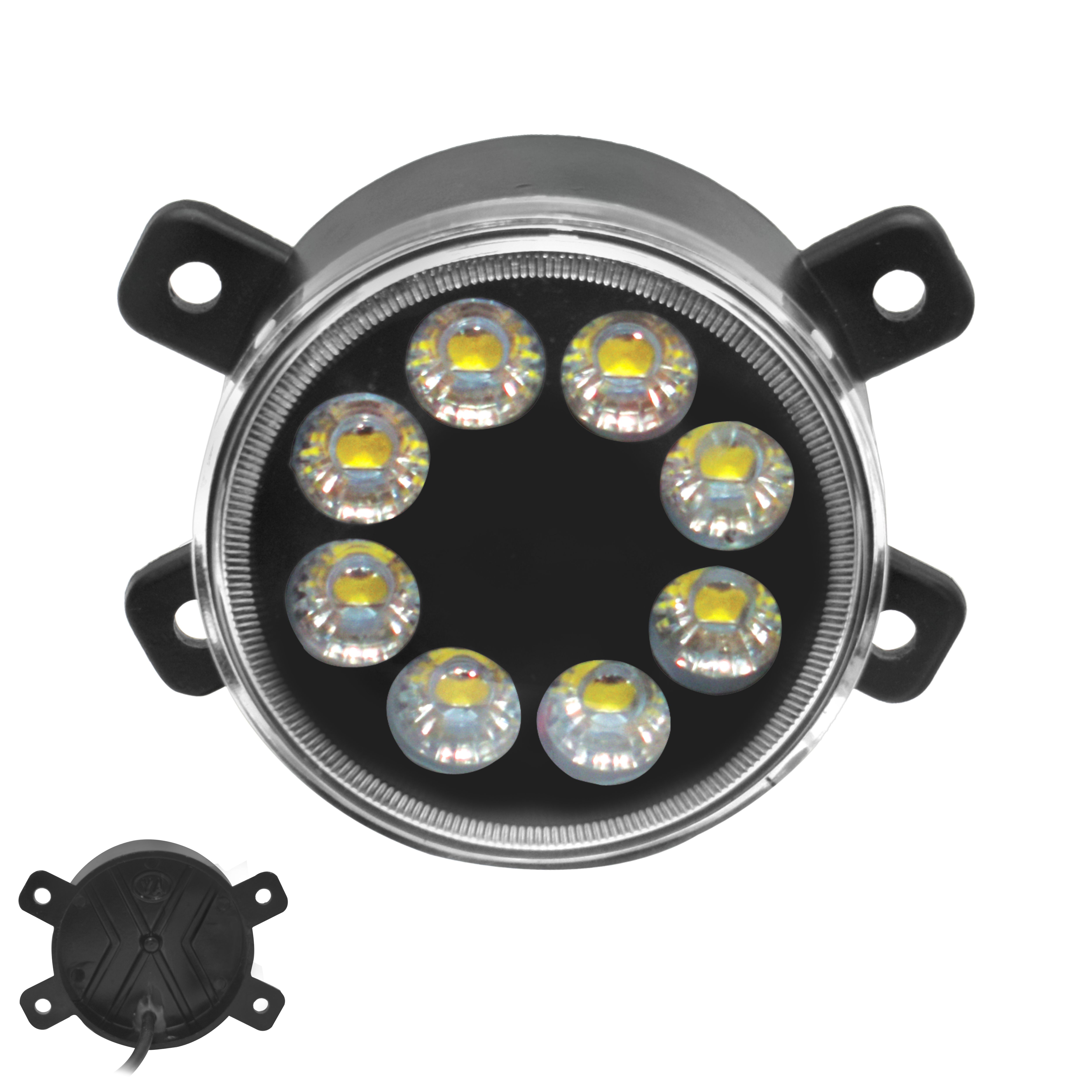 Yash Auto electricals FOG LIGHT WITH DRL (80W) FOR CAR AND BIKE WITH ALUMINIUM BASE HELPS IN POOR WEATHER…SET OF 2 (FOG LAMP WITH WHITE DRL)