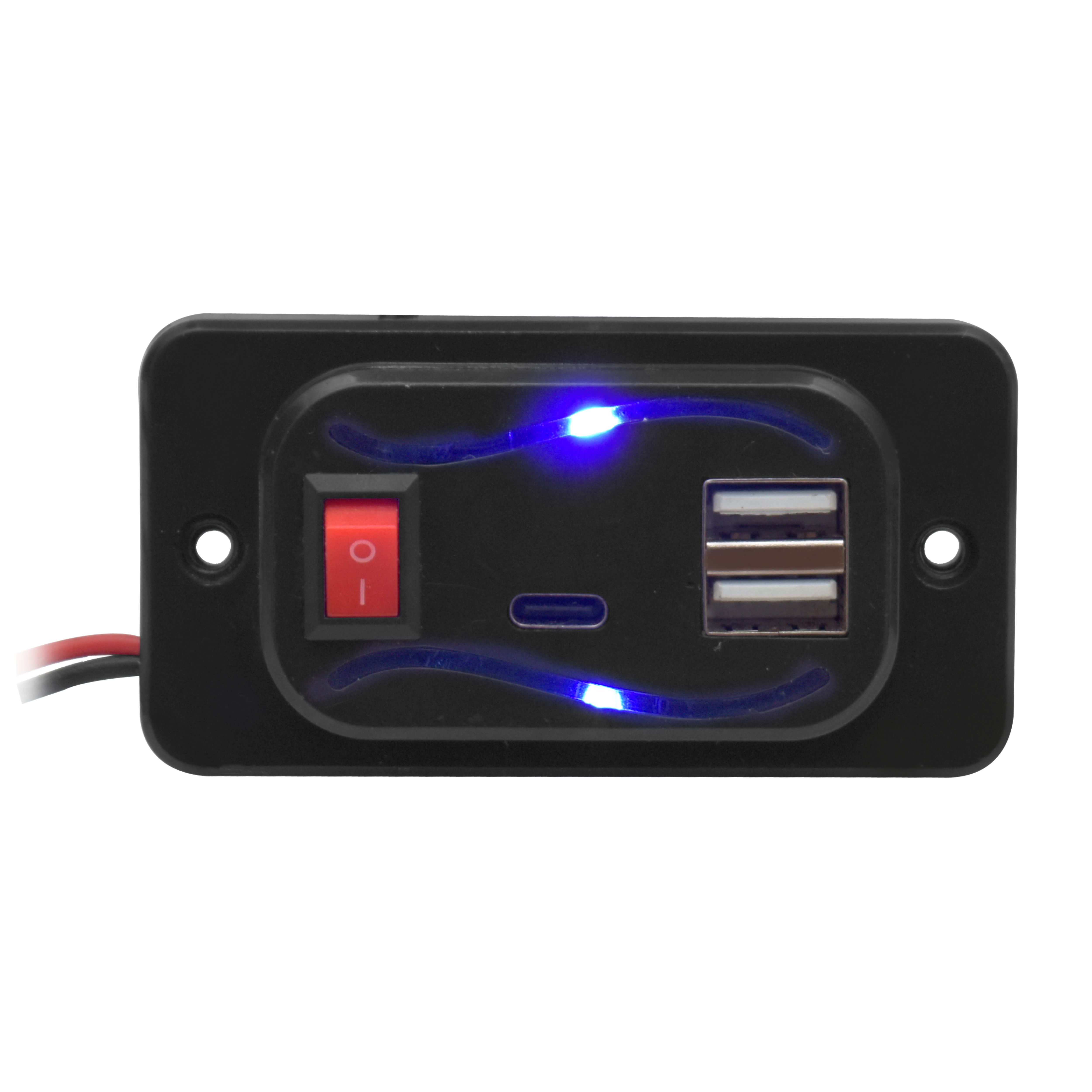 Yash Auto electricals 12/24V Mini USB Fast Charger With Dual Usb Port And One Type-c Port For All Types of Vehicles USE for Mobile Charger- Black