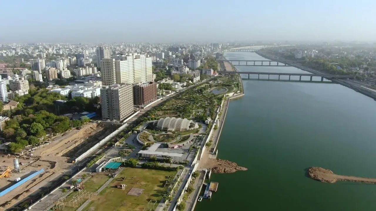 Luxury apartment skyline and premium residential properties in Ahmedabad
