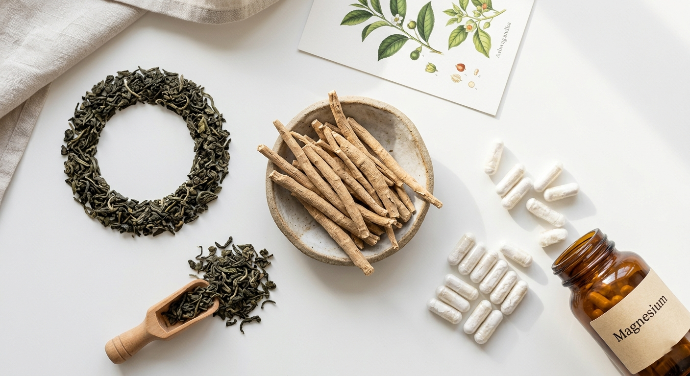 Ashwagandha, Magnesium & L-Theanine: The Complete 2026 Guide to Natural Anxiety Relief — What the Science Actually Says