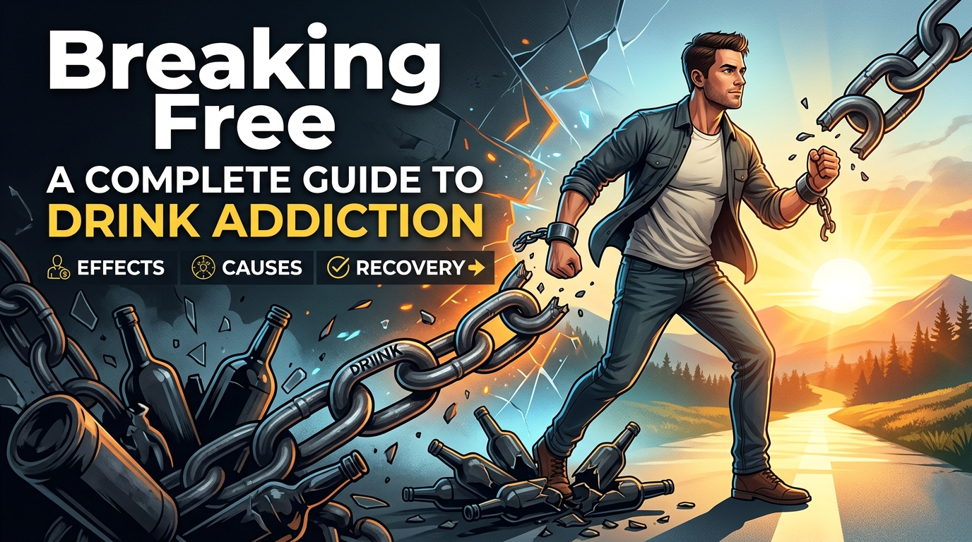 Breaking Free: A Complete Guide to Drink Addiction; Effects, Causes, and the Path to Recovery