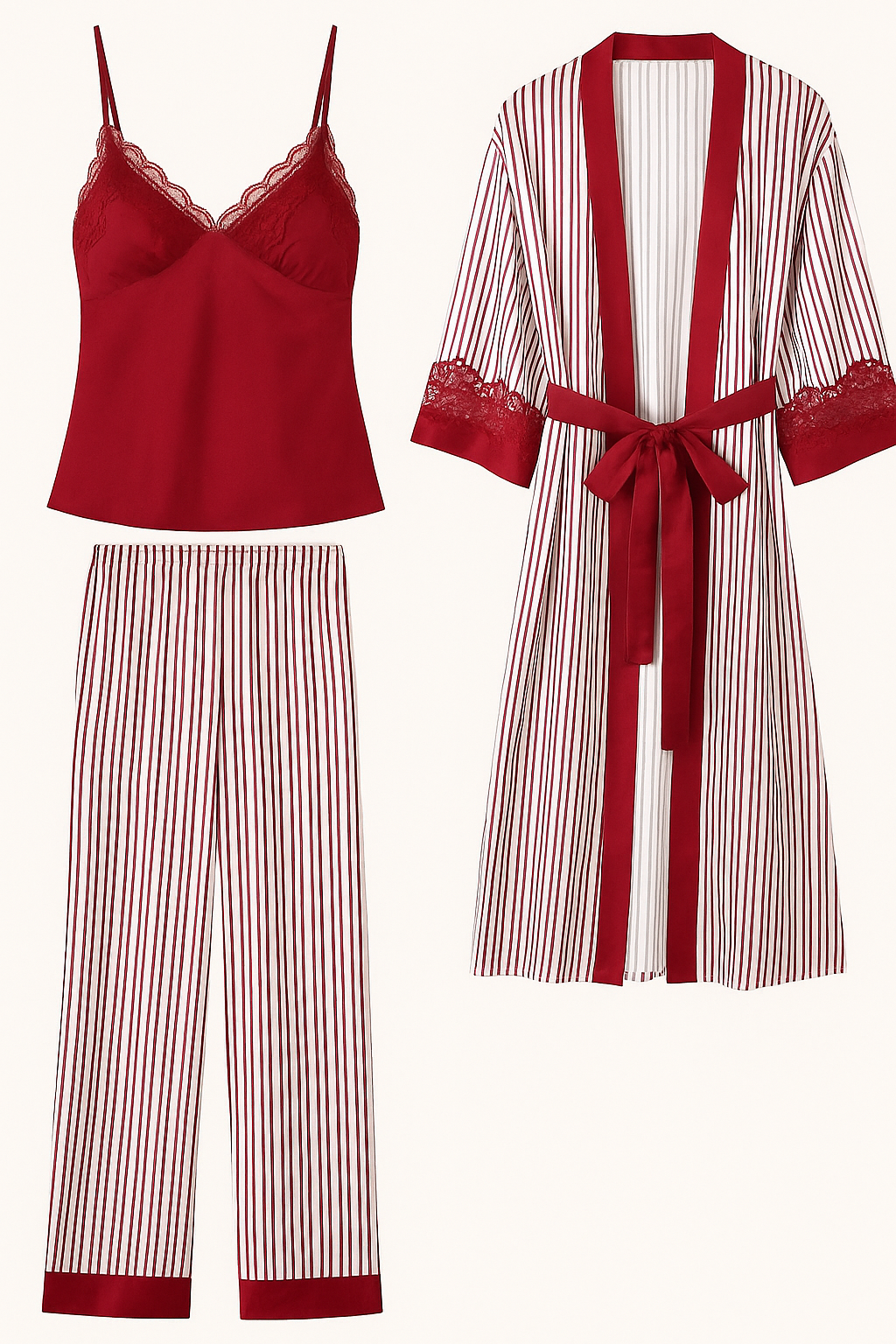3 piece silk lounge wear set
