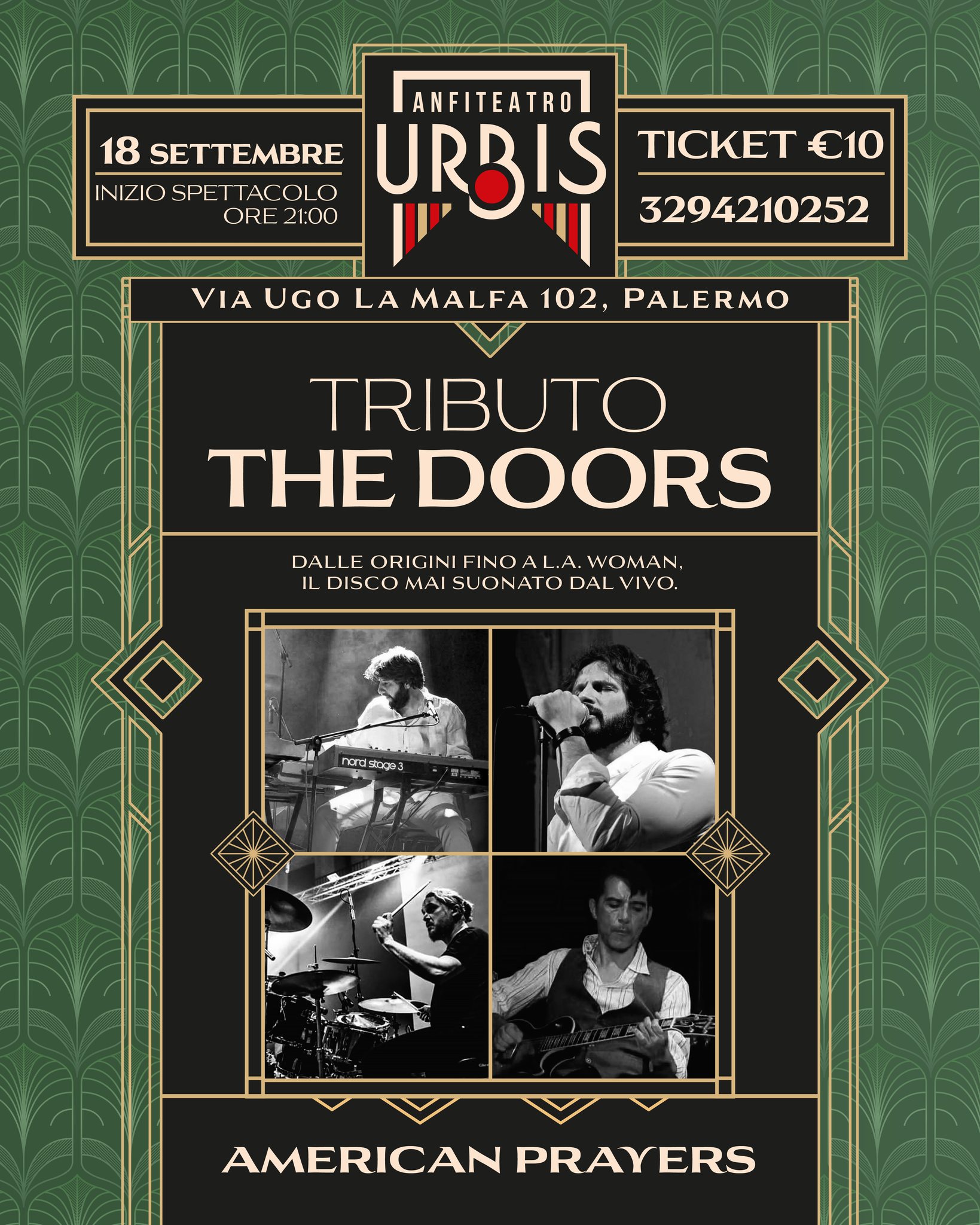 American Prayers - Tributo ai Doors — musica — ANFITEATRO URBIS