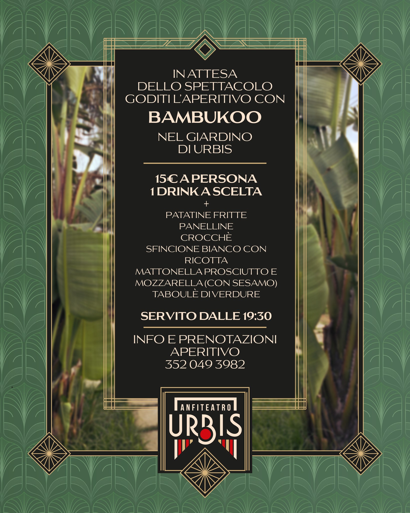 Aperitivo da Bambuko al Giardino di Urbis — evento-culturale — ANFITEATRO URBIS