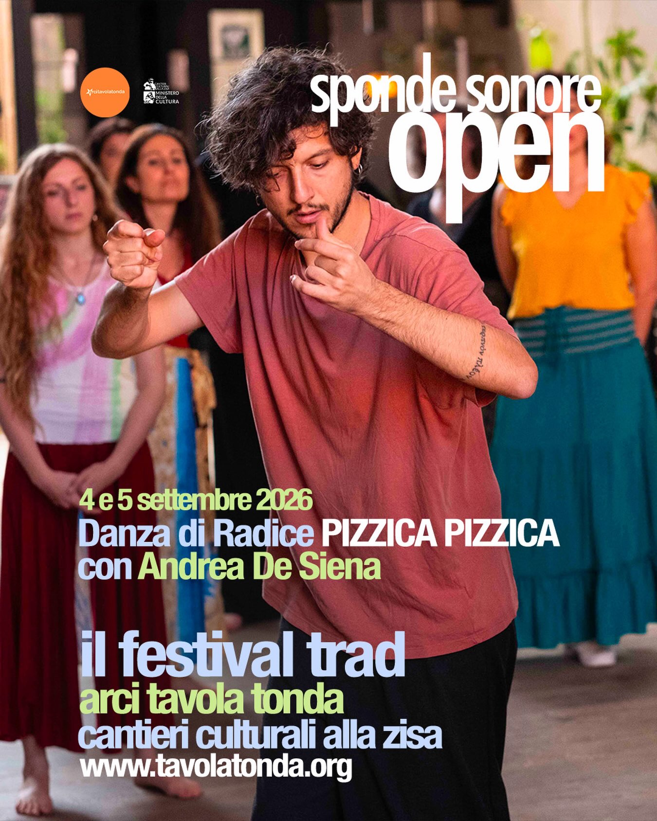 Laboratorio di Pizzica Pizzica con Andrea De Siena — evento-culturale — CANTIERI CULTURALI DELLA ZISA