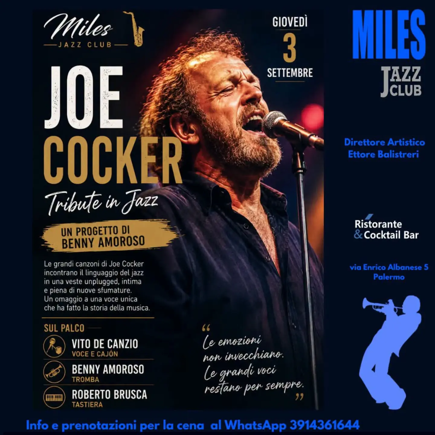 Joe Cocker Tribute in Jazz — musica — Miles Davis Jazz Club