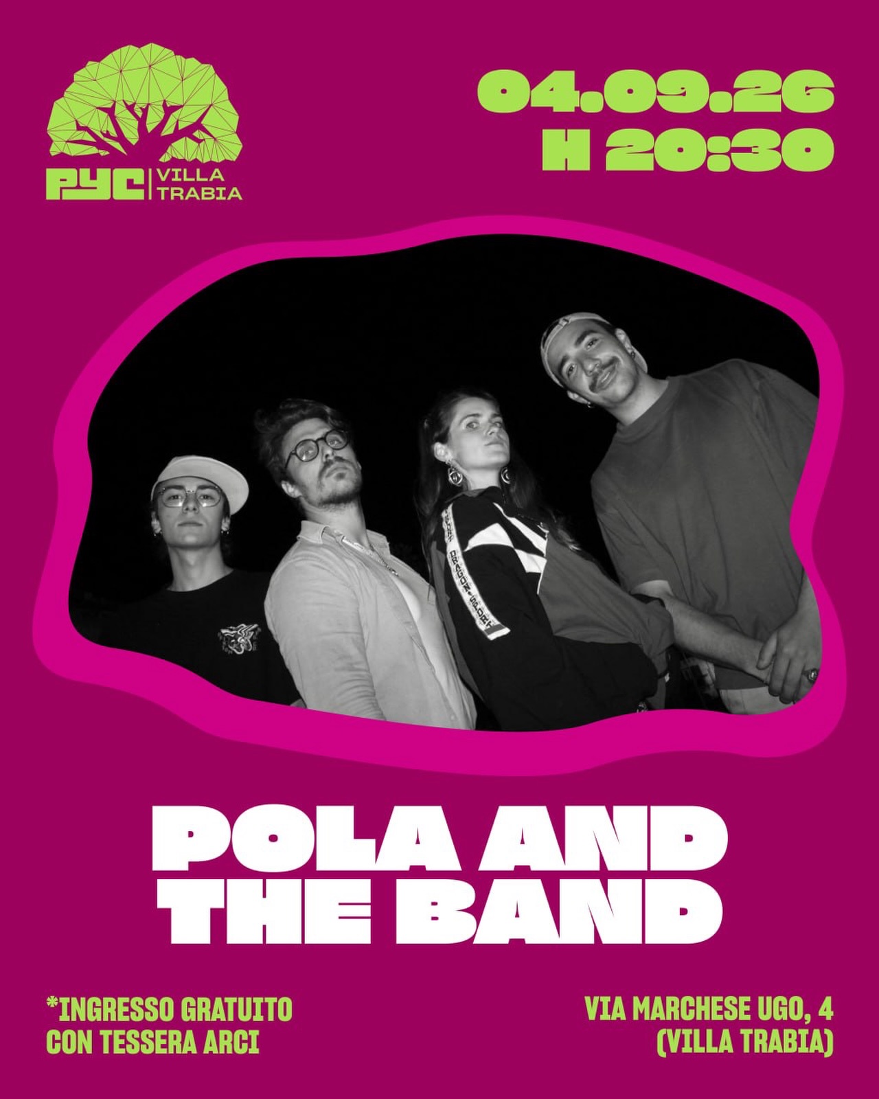 Concerto di Pola and the Band al PYC di Villa Trabia — musica — PYC - VILLA TRABIA