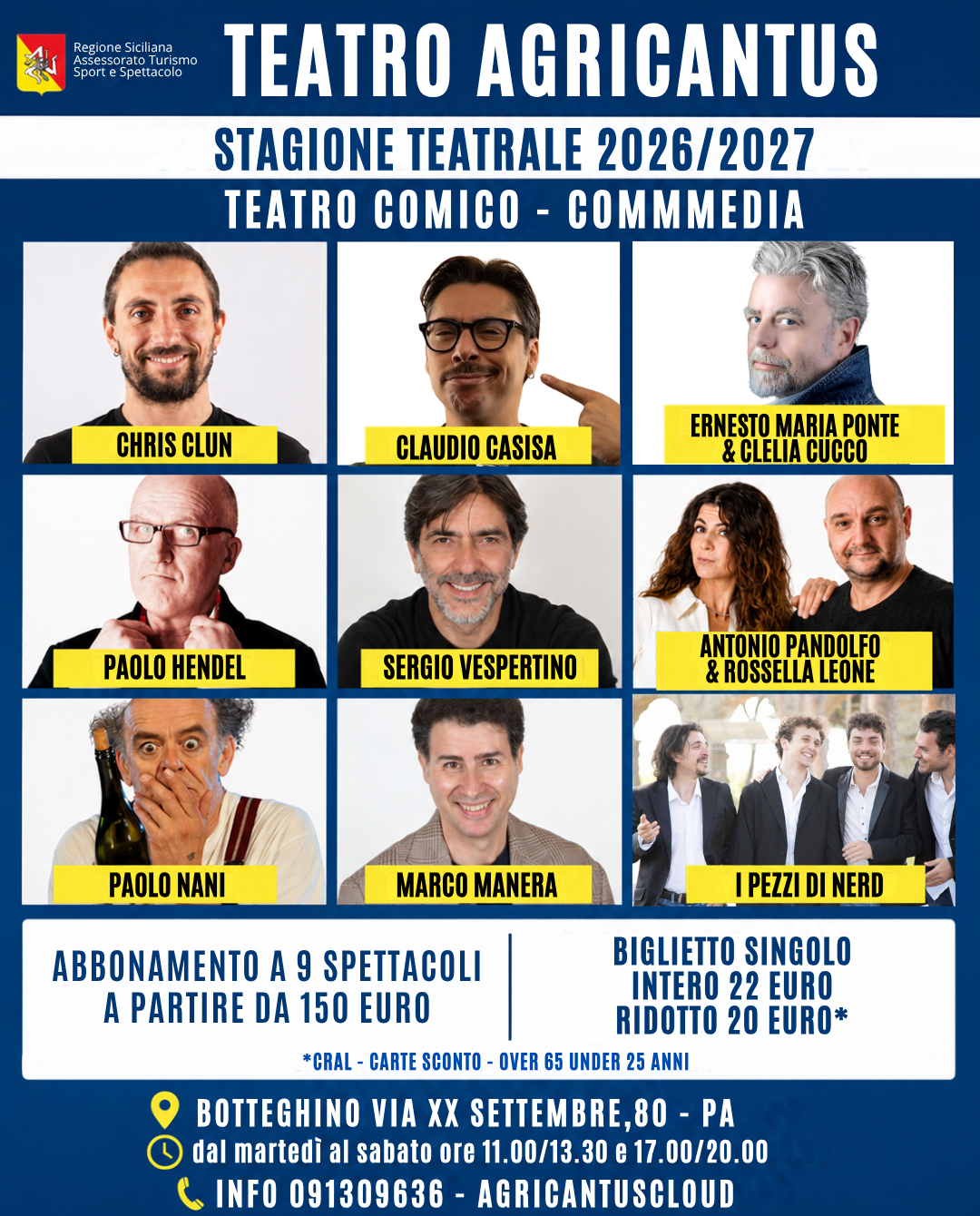 Stagione Teatrale Teatro Agricantus 2026/2027 — teatro — TEATRO AGRICANTUS