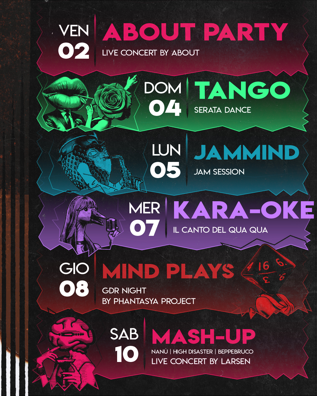 Ottobre alla Mind House: calendario serate musicali e spettacoli — musica — MIND HOUSE