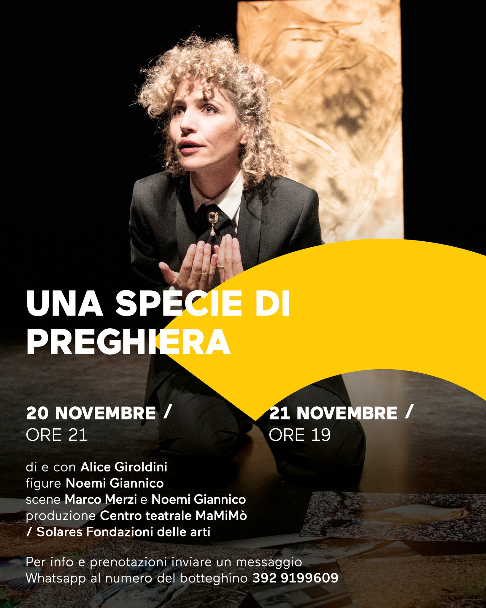 UNA SPECIE DI PREGHIERA — teatro — TEATRO LIBERO