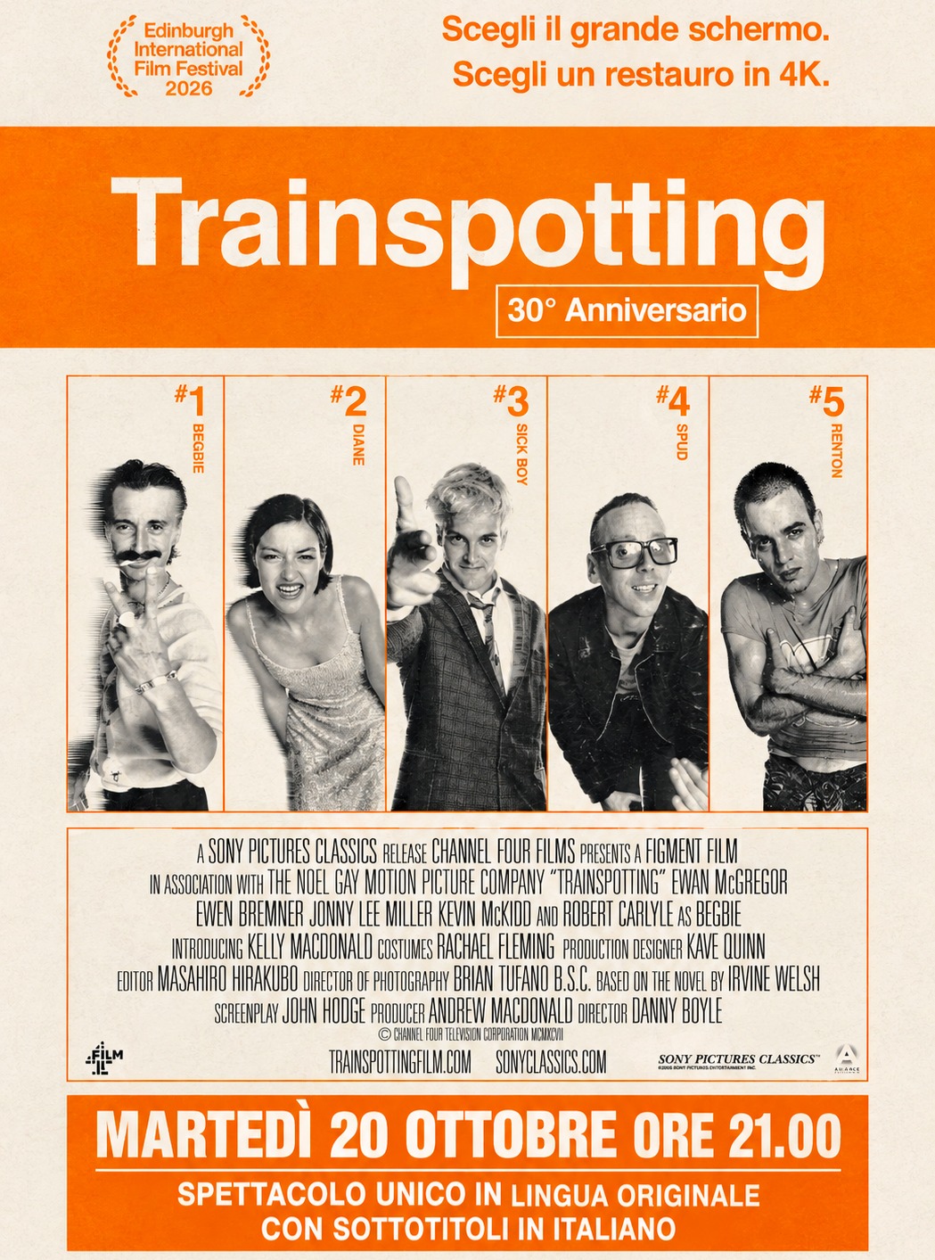 Proiezione speciale di Trainspotting per il 30° anniversario — cinema — Cinema Rouge et Noir