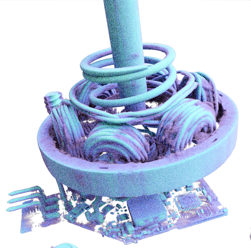 3D rendering of the oil separator from conventional iterative reconstruction