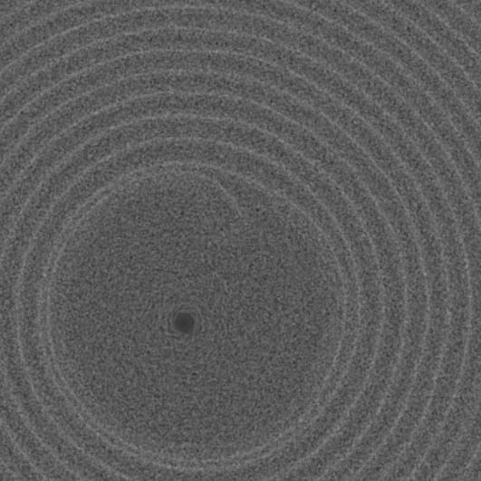 Slice of a battery from an ultra-fast scan, reconstructed with FDK and covered in noise