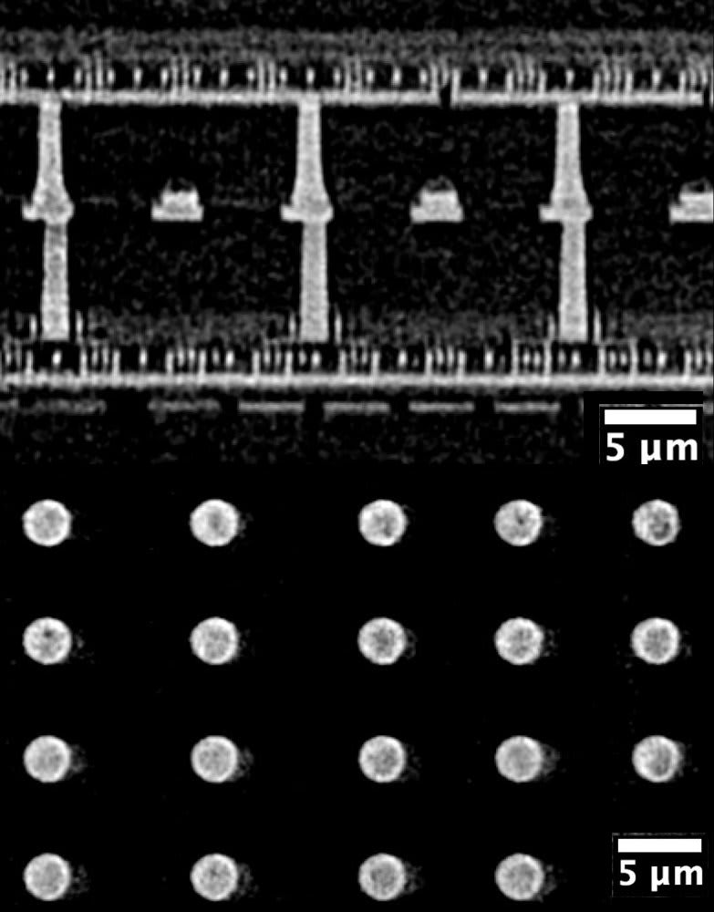 The same hybrid bonding slice reconstructed with Voxray QRT