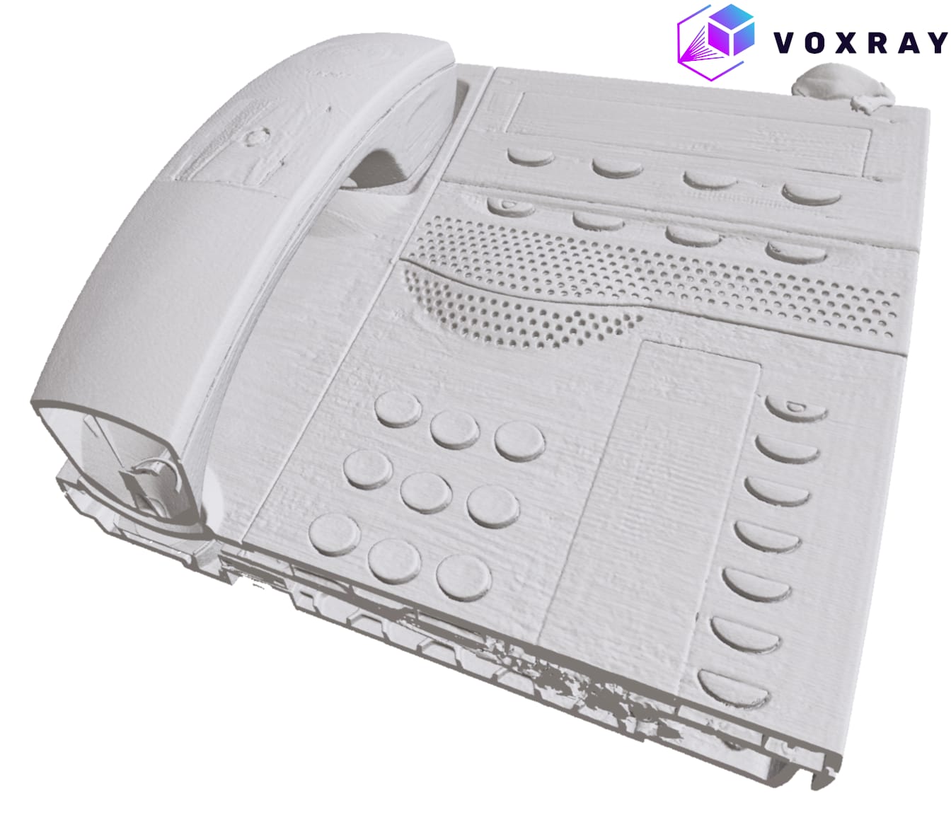 The same phone surface reconstructed with Voxray QRT