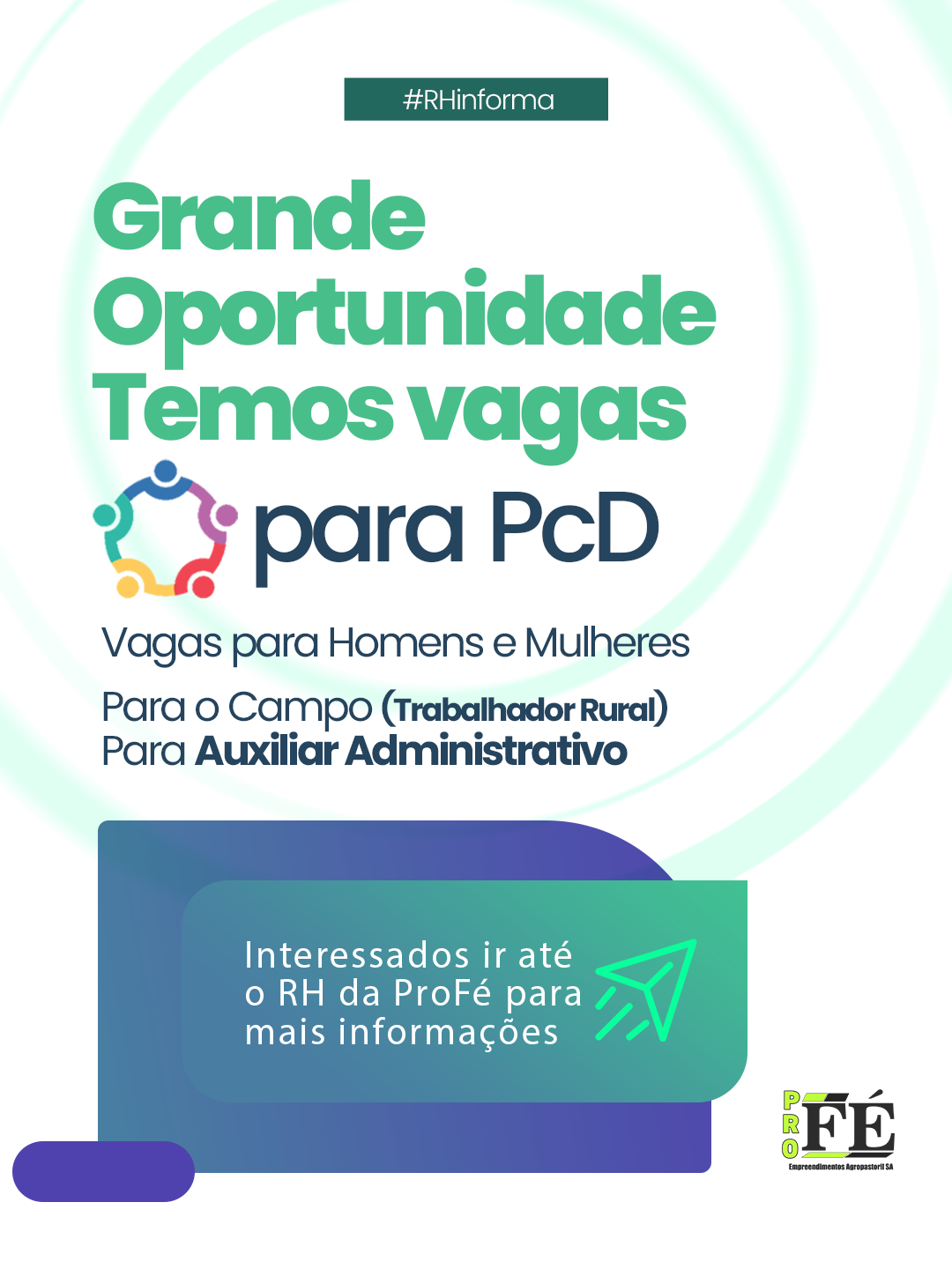 Vagas para homens e mulheres