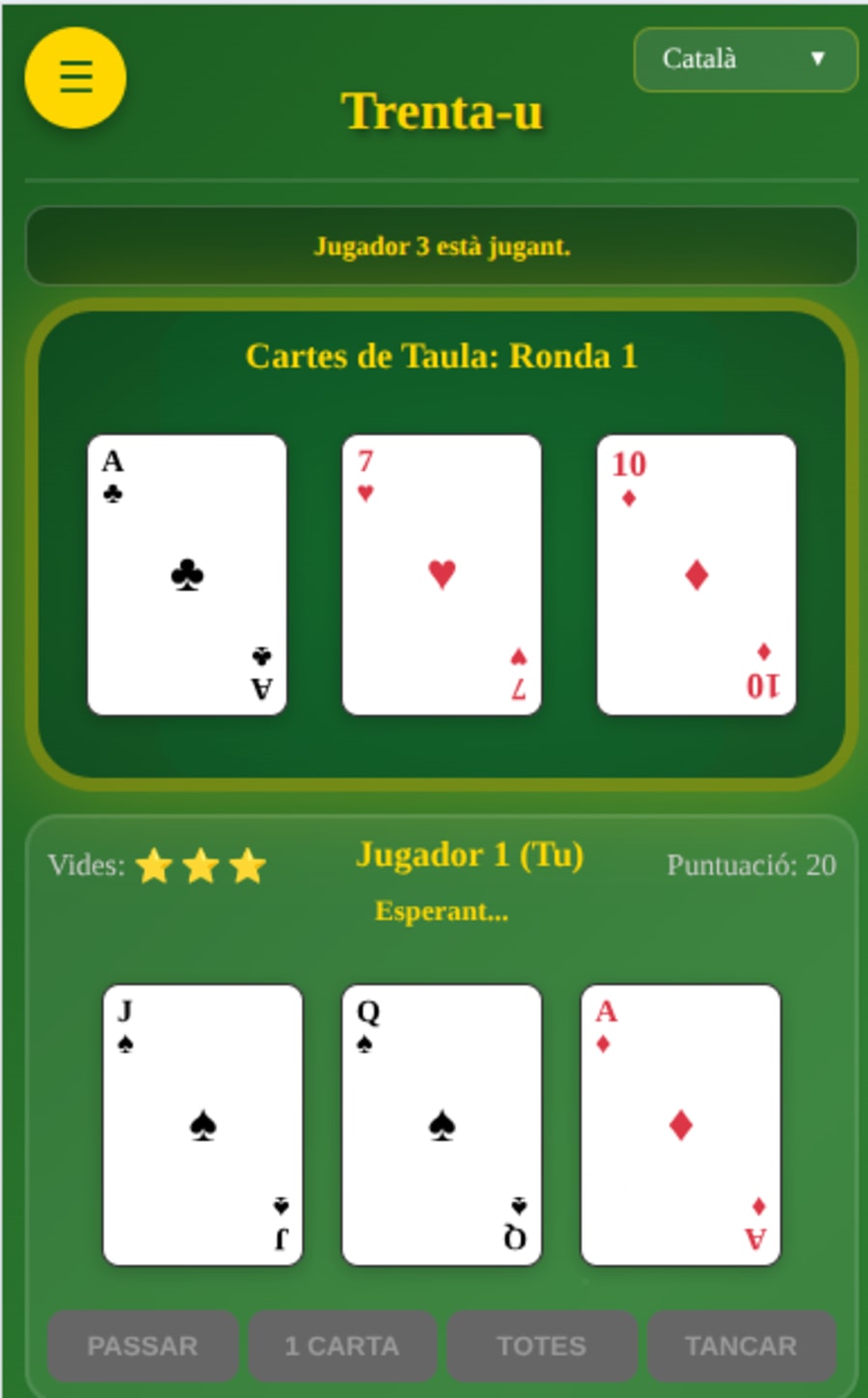 Joc de cartes del trentau (2025)