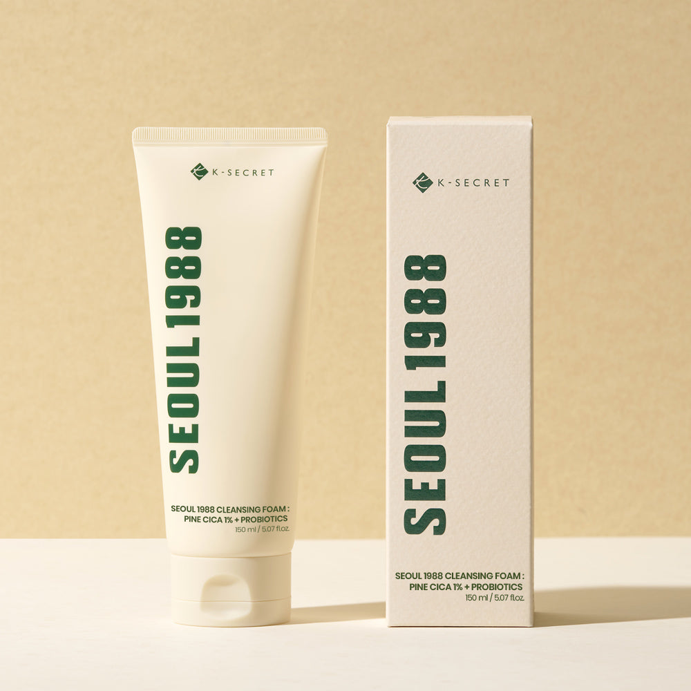 K-SECRET SEOUL 1988 Cleansing Foam: Pine Cica 1% + Probiotics 150ml