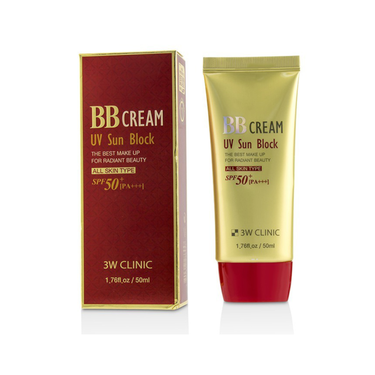 3W CLINIC UV Sun Block BB Cream SPF50+ PA+++ 50ml