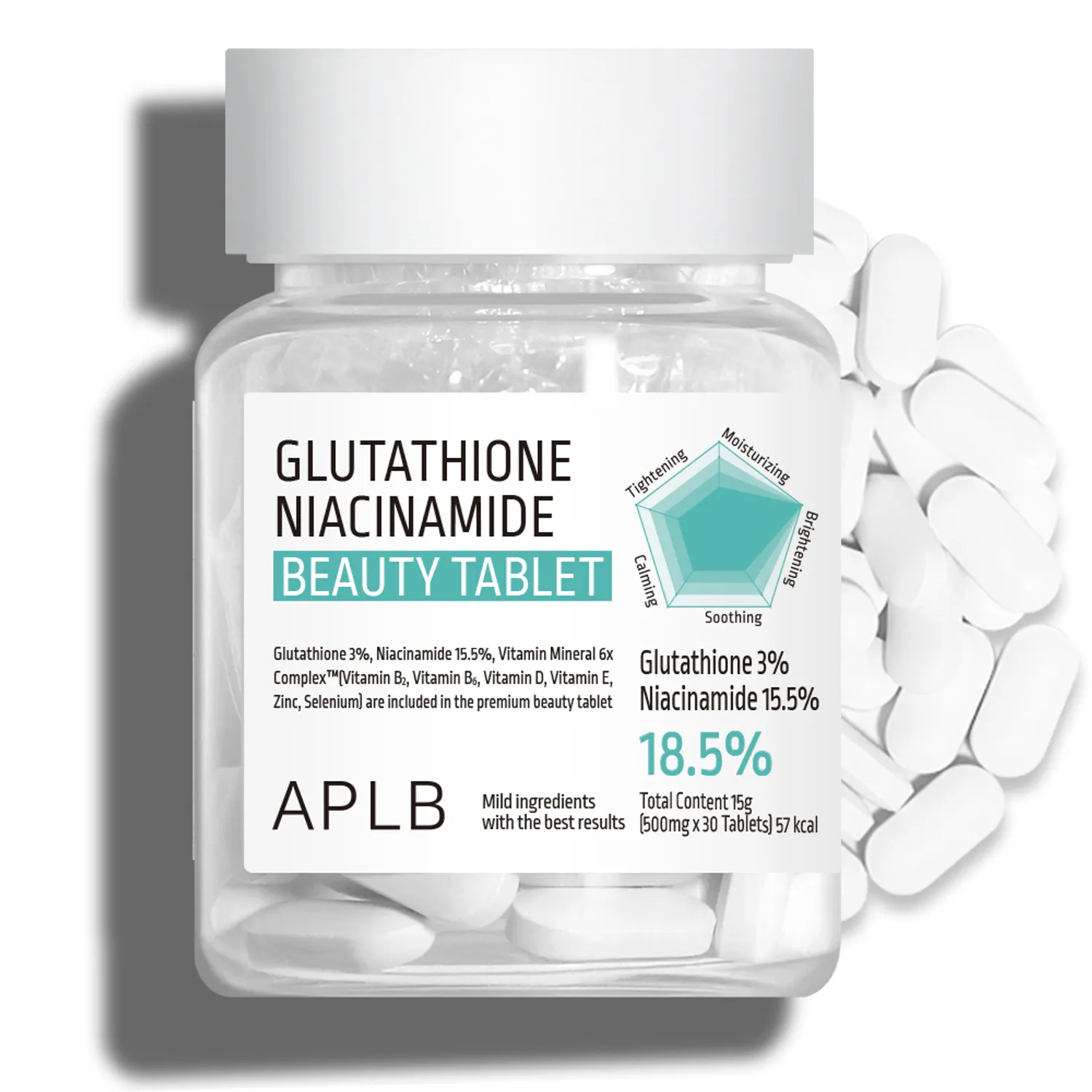 APLB Glutathione Niacinamide Beauty Tablet 500mg x 30 Tablets