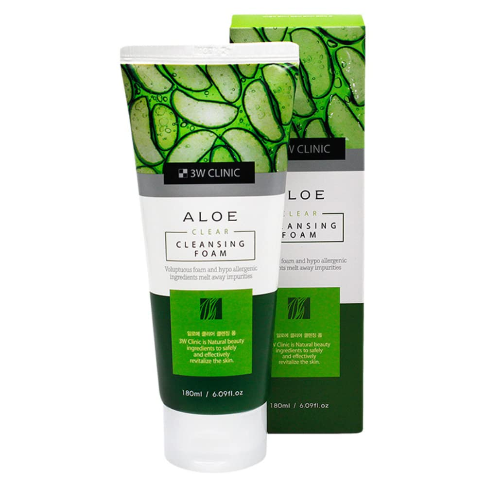 3W Clinic Aloe Clear Cleansing Foam 180ml